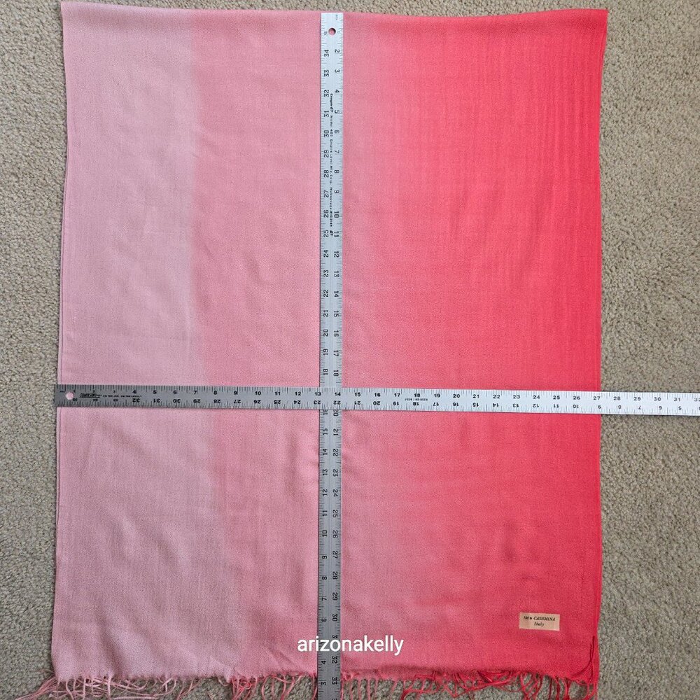 NWOT Cashmina Scarf Gradient Pink Ombre Italy - Picture 9 of 10